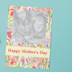Tarjeta Foto de Personalizable floral