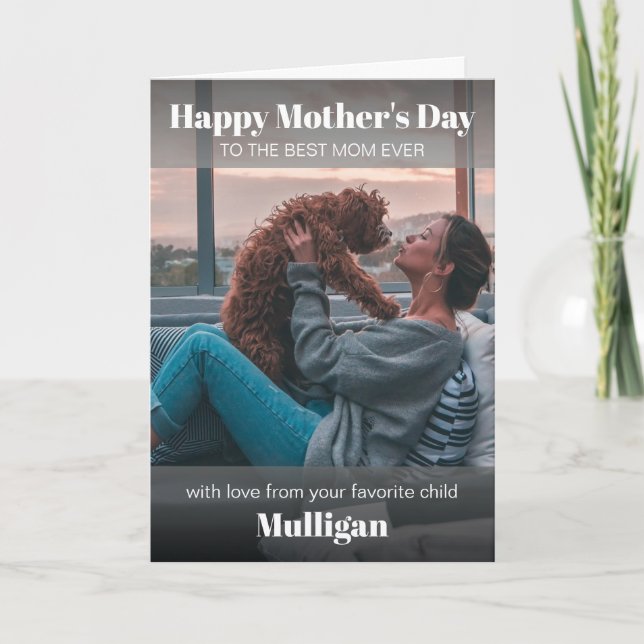 Tarjeta Foto de Personalizado de Día de la Madre moderno s (Anverso)