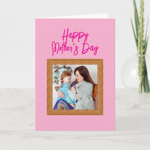 Tarjeta Foto de Personalizado del Día de la Madre Rosa Mod