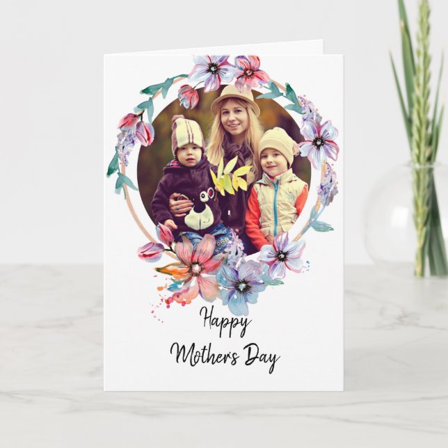 Tarjeta Foto de personalizado Día de la Madre (Anverso)
