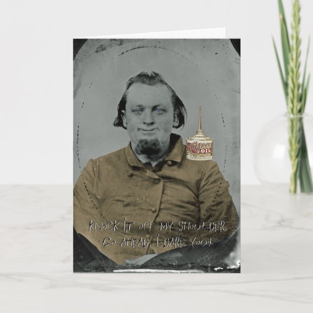 TARJETA FOTO DE PETRÓLEO DE BICICLETA DEL TIPO TINTIPO DE  (Anverso)