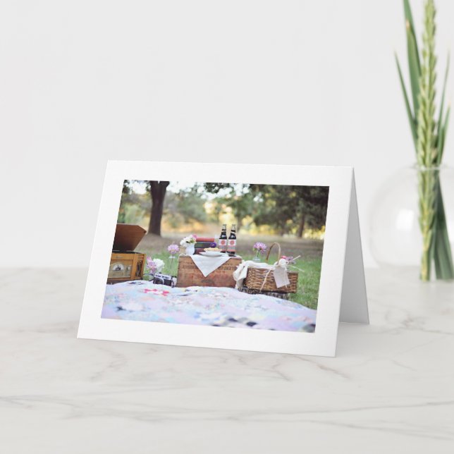 TARJETA FOTO DE PICNIC DEL CUMPLEAÑOS PARA USTED (Anverso)