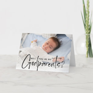 Tarjeta Foto de propuesta de padrinos modernos