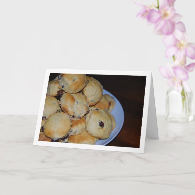 Tarjeta Foto de Raisin Scones en placa (Orquídea)