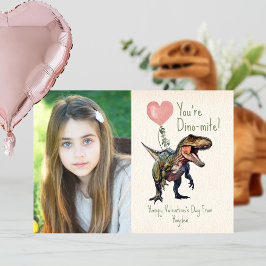 Tarjeta Foto de San Valentín de Dino-mite Dinosaur