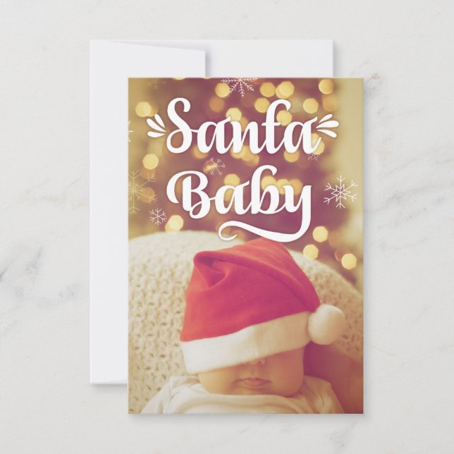 Tarjeta Foto de Santa Baby Cute Baby Navidades (Anverso)