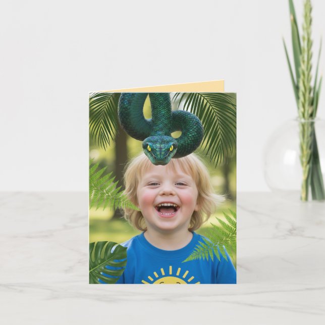 Tarjeta Foto de serpiente de la selva de cumpleaños (Anverso)