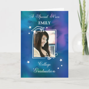 Tarjeta Foto de sobrina Nombre personalizado Cita de gradu