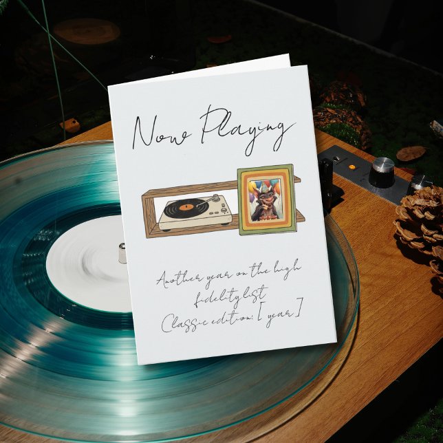 Tarjeta Foto de Tocadiscos de Vinilo Retro Personalizada (Subido por el creador)