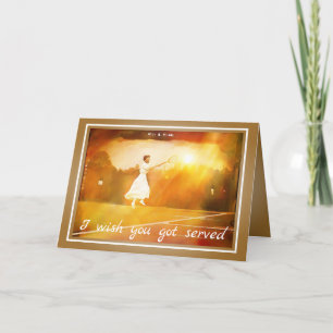 Tarjeta foto de truco vintage de tenis