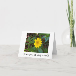 Tarjeta Foto de una margarita amarilla en un Gracias