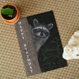Tarjeta Foto de vida silvestre Cute Raccoon Cumpleaños
