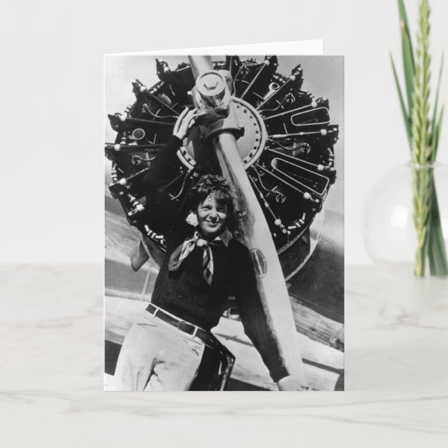 Tarjeta Foto de Vintage Amelia Earhart (Anverso)