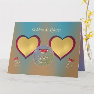 Tarjeta Foto del 40° aniversario del Boda "Entonces y ahor