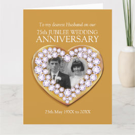 Tarjeta Foto del 75° aniversario del boda marido