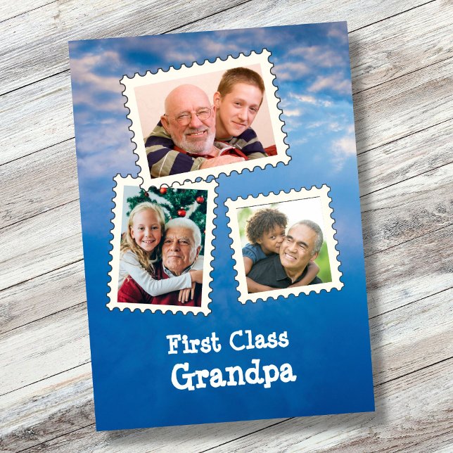 Tarjeta Foto del abuelo de primera clase Mejor abuelo de t (Subido por el creador)