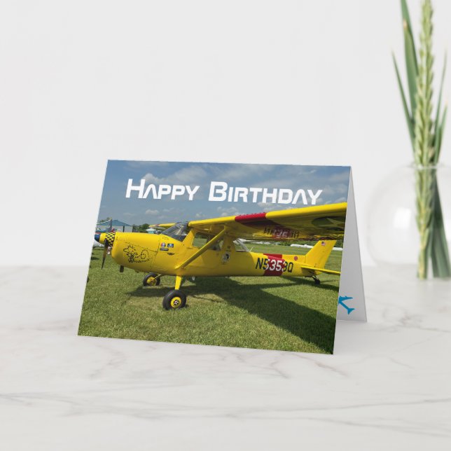 Tarjeta Foto del avión, Cumpleaños del piloto de aviación  (Anverso)