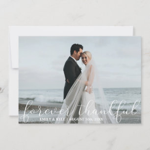 Tarjeta FOTO DEL Boda Blanco AGRADECIDO PARA SIEMPRE