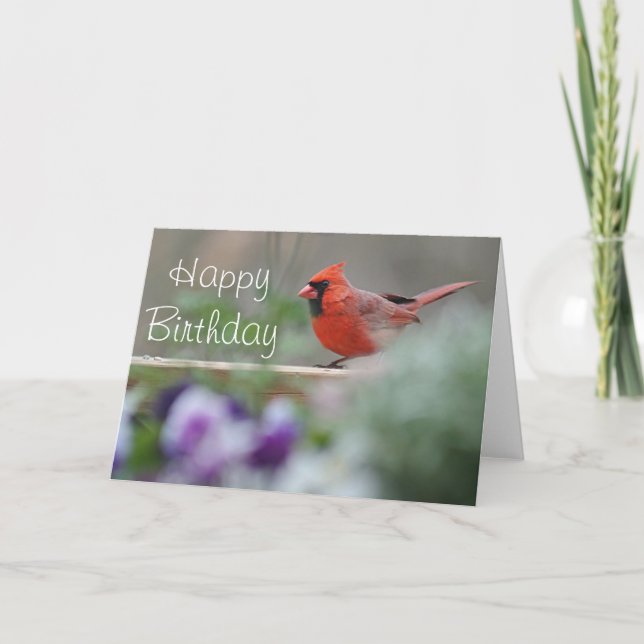 Tarjeta Foto del cardenal Feliz cumpleaños (Anverso)