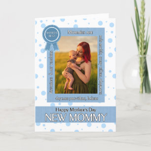 Tarjeta Foto del Día de la Madre de una madre con polka az