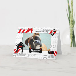Tarjeta Foto del Día de la Madre Perra en rojo y negro