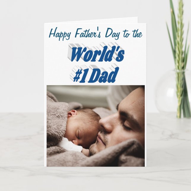 Tarjeta Foto del Día del Padre Número 1 (Anverso)