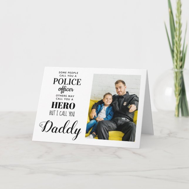 Tarjeta Foto del Día del Padre Padre Hero (Anverso)