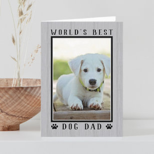Tarjeta Foto del Día del Padre Rústico del Mejor Perro del