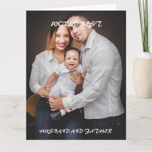 Tarjeta Foto del mejor esposo y padre del mundo 