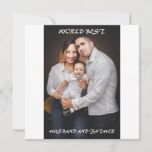 Tarjeta Foto del mejor esposo y padre del mundo