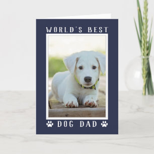 Tarjeta Foto del mejor papá de perros del mundo en azul ma