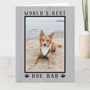 Tarjeta Foto del mejor papá de perros del mundo Rustico Fe