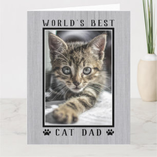 Tarjeta Foto del Mejor Papá Gato del Mundo Feliz Cumpleaño