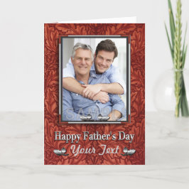 Tarjeta Foto del Personalizado del Día del Padre con plata