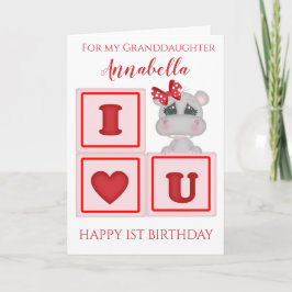 Tarjeta Foto del primer cumpleaños de linda nieta