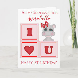 Tarjeta Foto del primer cumpleaños de linda nieta