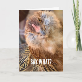 Tarjeta Foto divertida de cerca de pollo Amber Brown curio