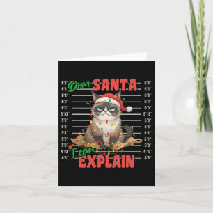 Tarjeta Foto divertida de gato Dear Santa I Can Explain Na