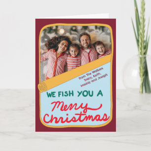 Tarjeta Foto Divertida de Pescado en Lata de Sardinas