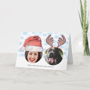 Tarjeta Foto divertida personalizada de Navidad con Santa