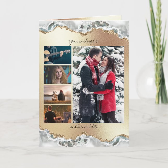 Tarjeta Foto DIY 5 | boda romántico de aniversario geográf (Anverso)