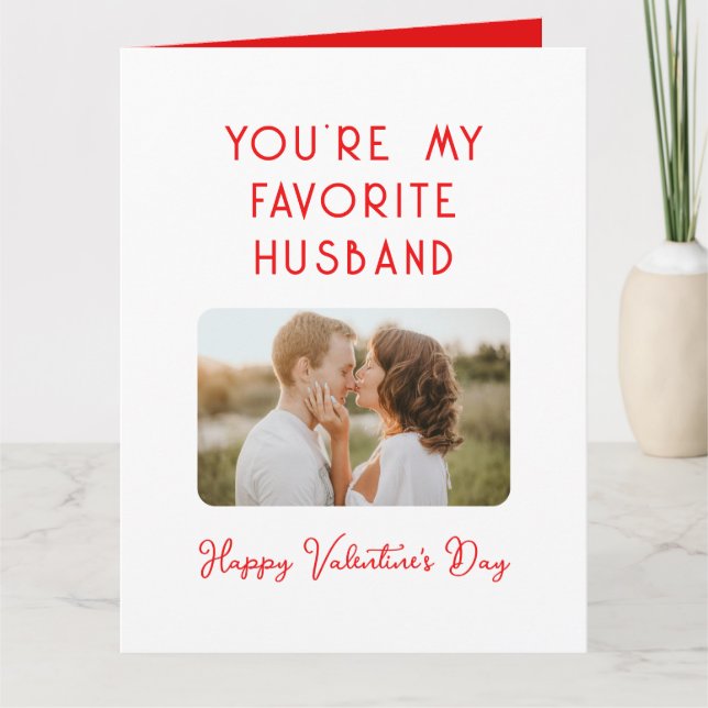Tarjeta Foto el día de San Valentín, eres mi marido favori (Anverso)