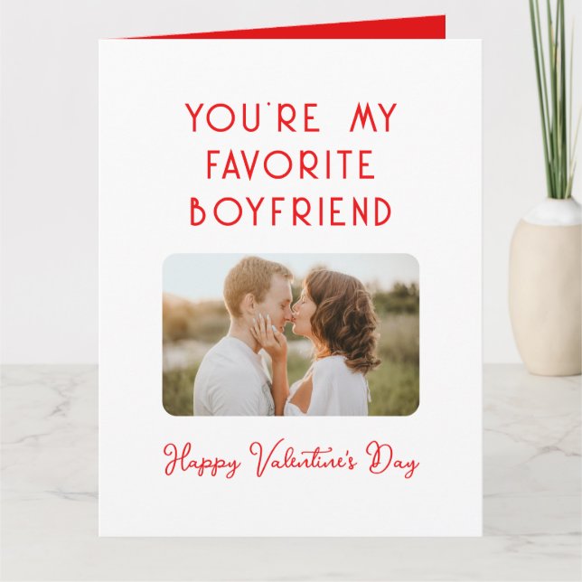 Tarjeta Foto el día de San Valentín Eres mi novio favorito (Anverso)