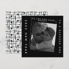 Tarjeta Foto en blanco y negro de año nuevo 2023