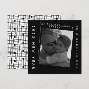 Tarjeta Foto en blanco y negro de año nuevo 2023