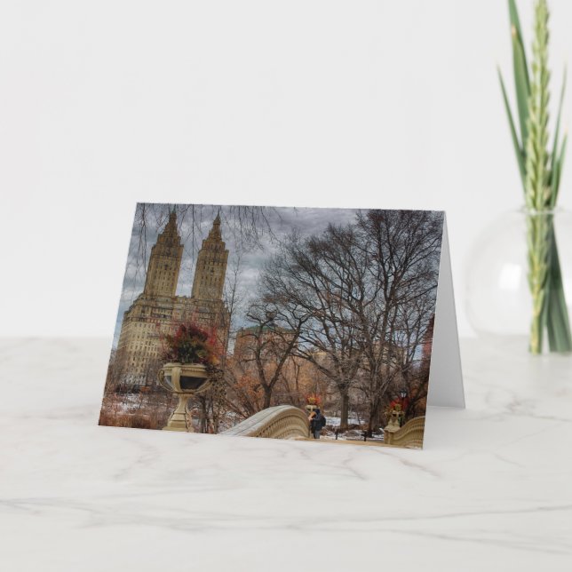 Tarjeta Foto en el puente en Central Park, NYC del arco (Anverso)