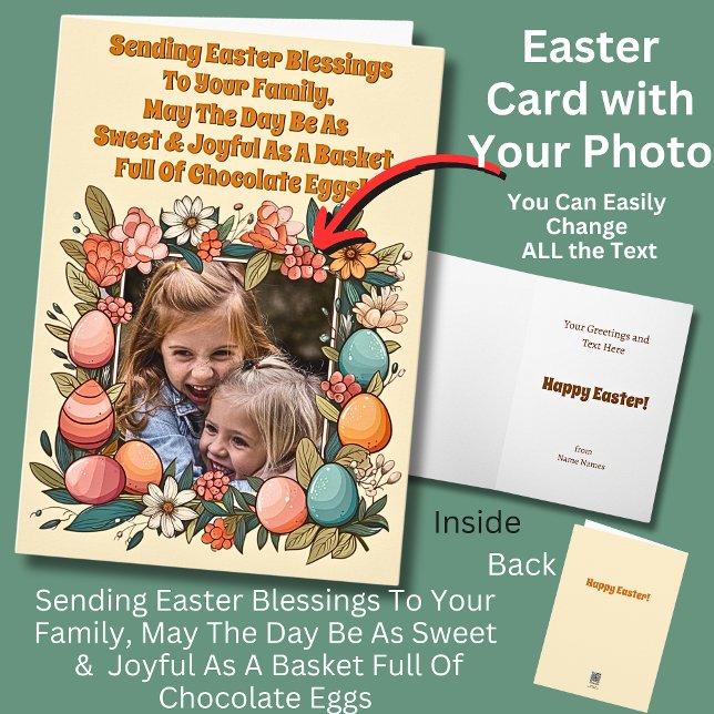 Tarjeta Foto, Enviando Bendiciones De Pascua A Su Familia, (Subido por el creador)