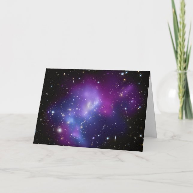 Tarjeta Foto espacial celestial morada en blanco (Anverso)