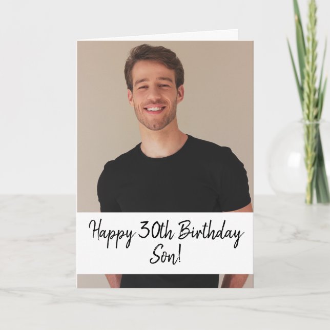 Tarjeta Foto especial de Personalizado Son 30 cumpleaños (Anverso)