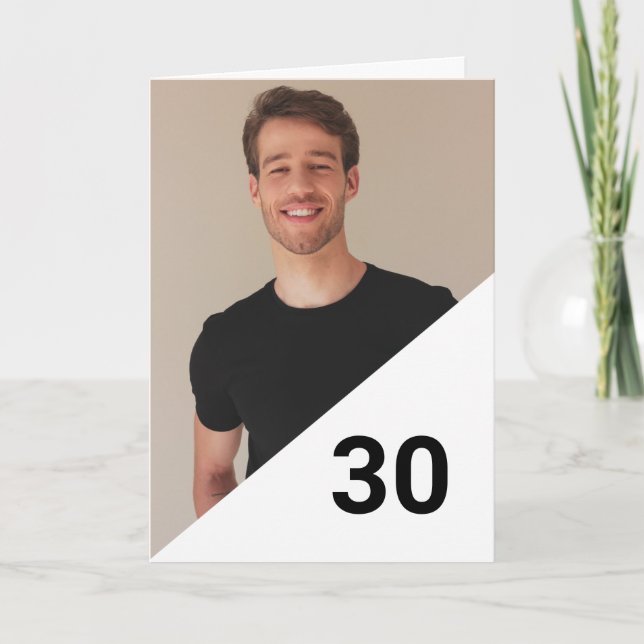 Tarjeta Foto especial personalizada Son 30 cumpleaños (Anverso)